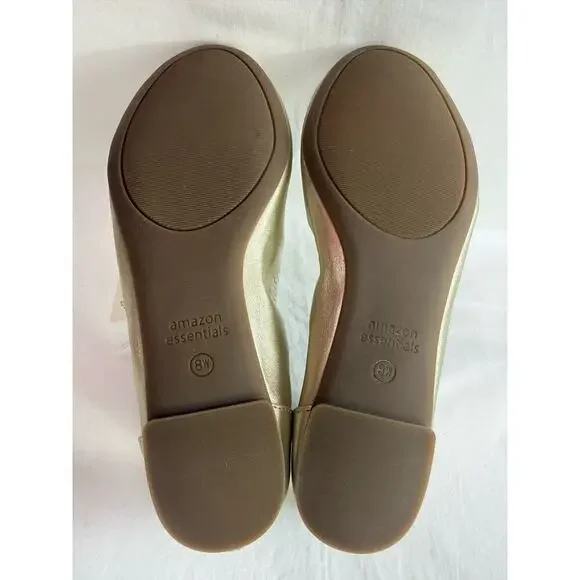 Amazon Essentials Women's Gold Ballet Flat Shoes Size 8W NWT - Picture 7 of 8
